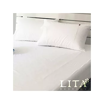 LITA麗塔【玩色-雪白】雙人三件純棉薄床包枕套組