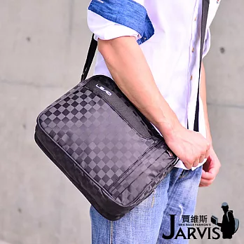 Jarvis 側背包 休閒多功能-黑炫格-8806黑炫格
