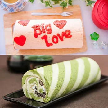 《糖果貓烘焙》日式抹茶紅豆+愛無限 蛋糕捲(420g/條，共兩條)