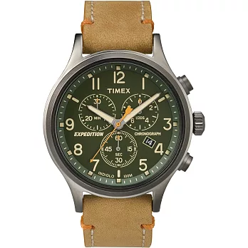 【TIMEX】天美時 Scout Chrono系列三眼計時手錶 (綠 TXT4B04400)