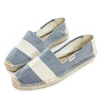 美國【SOLUDOS】藍白寬條紋 草編懶人鞋 FOR1201-42110藍白寬條紋