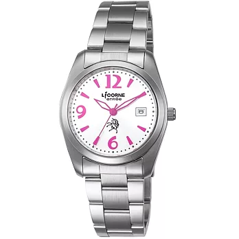 【LICORNE】恩萃 Entrée 簡約時尚設計都市腕錶 (桃紅 LT083BWWA-P)