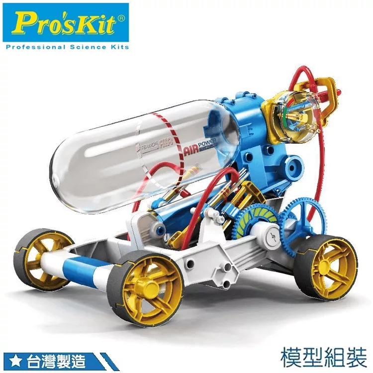 博客來 台灣製proskit寶工科學玩具空氣壓縮動力活塞汽缸引擎汽車ge 631 利用空氣力學加壓驅動