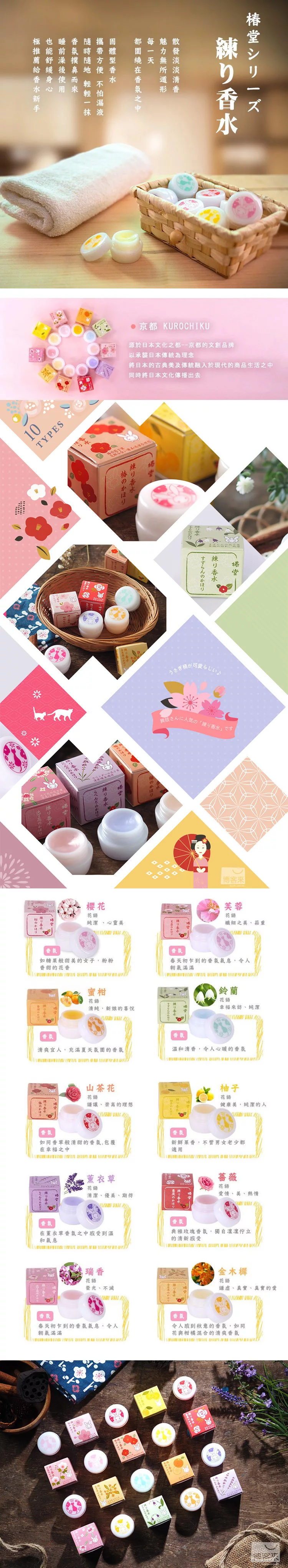 博客來 京都kurochiku 椿堂固體香水瑞香 沈丁花 4 2g
