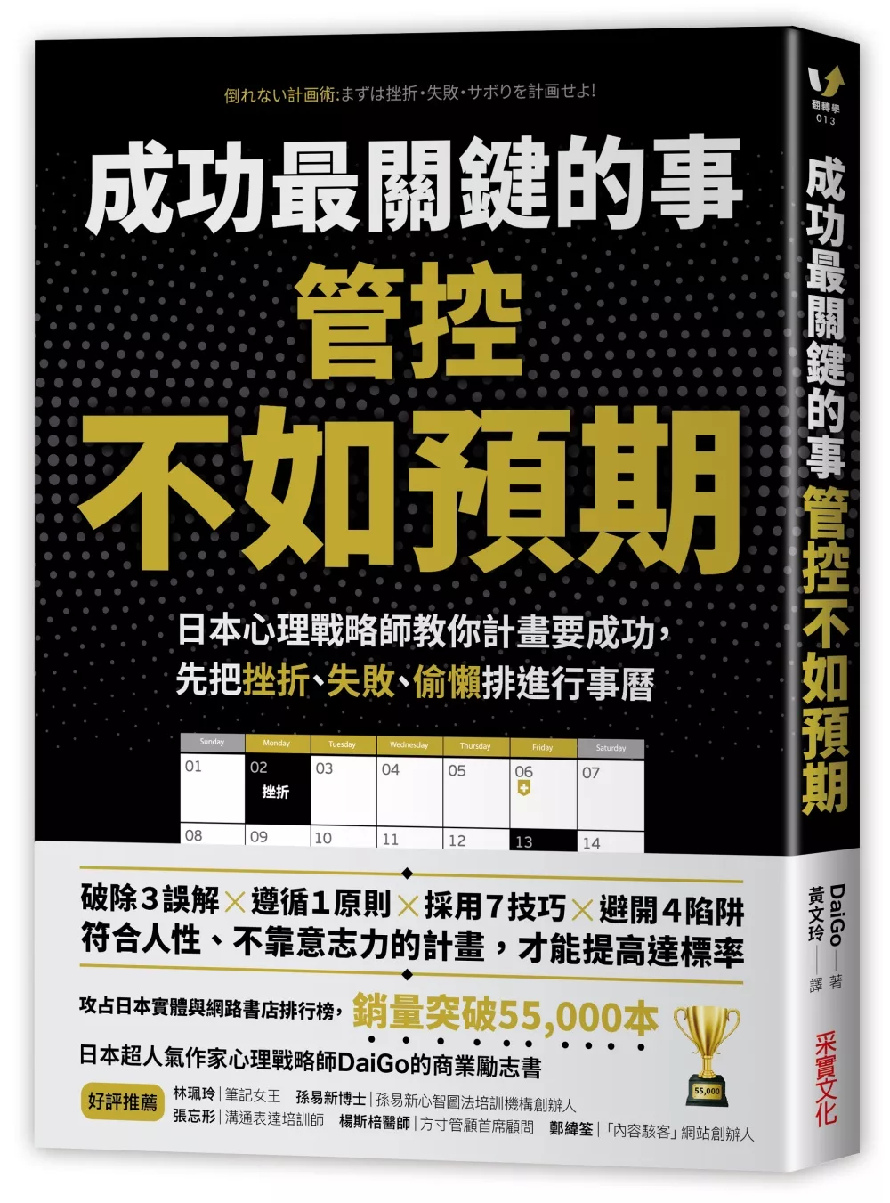 成功最關鍵的事-管控「不如預期」：日本心理戰略師教你計畫要成功，先把挫折、失敗、偷懶排進行事曆