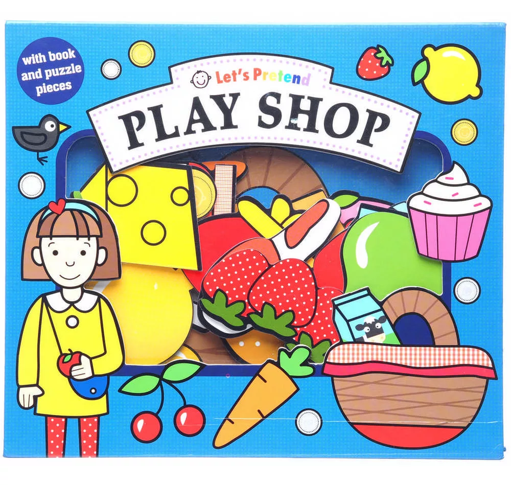 硬頁拼圖遊戲書：老闆開店趣（24*28公分大尺寸。學齡前）Let’s Pretend：Play Shop