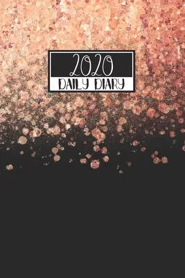 2020 Daily Diary: A5 Day on a Page to View Full DO1P Planner Lined Writing Journal - Black with Rose Gold Confetti Design
