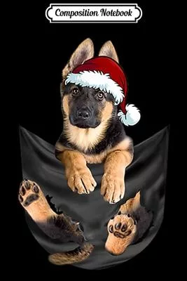 Composition Notebook: German Shepherd In Inside Pocket Cute Christmas Dog Journal/Notebook Blank Lined Ruled 6x9 100 Pages