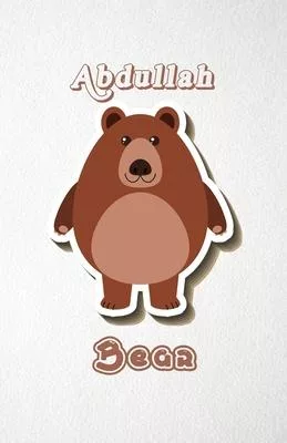 Abdullah Bear A5 Lined Notebook 110 Pages: Funny Blank Journal For Wide Animal Nature Lover Zoo Relative Family Baby First Last Name. Unique Student T
