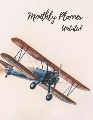 Monthly Planner Undated: Water Color Vintage Airplane.Undated Monthly Planner with to do list and personal expense tracker.Two-year(24+1 month)