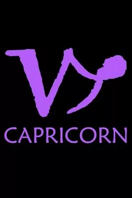 Notebook: Capricorn Zodiac Sign Purple December January Birthday Gift Black Lined Journal Writing Diary - 120 Pages 6 x 9