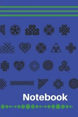 NoteBook: Simple lined blank journal / notebook with black celtic knots on a blue matte cover . Cream paper. High quality. 120 p
