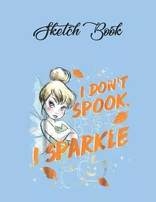 SketchBook: Disney Peter Pan Tinker Bell Tink Or Treat Halloween Cute Theme Marble Size SketchBook Blank Pages Rule Unlined for Gi
