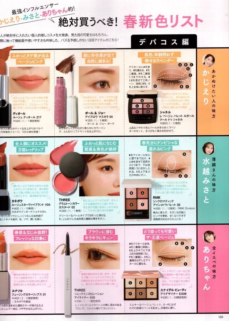時尚名人所推薦的春季彩妝品