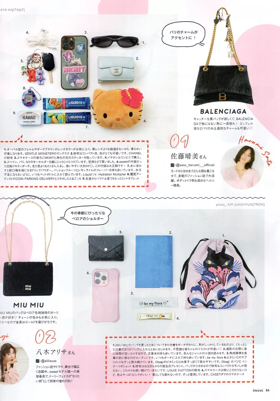 SWEET模特兒隨身物品調查