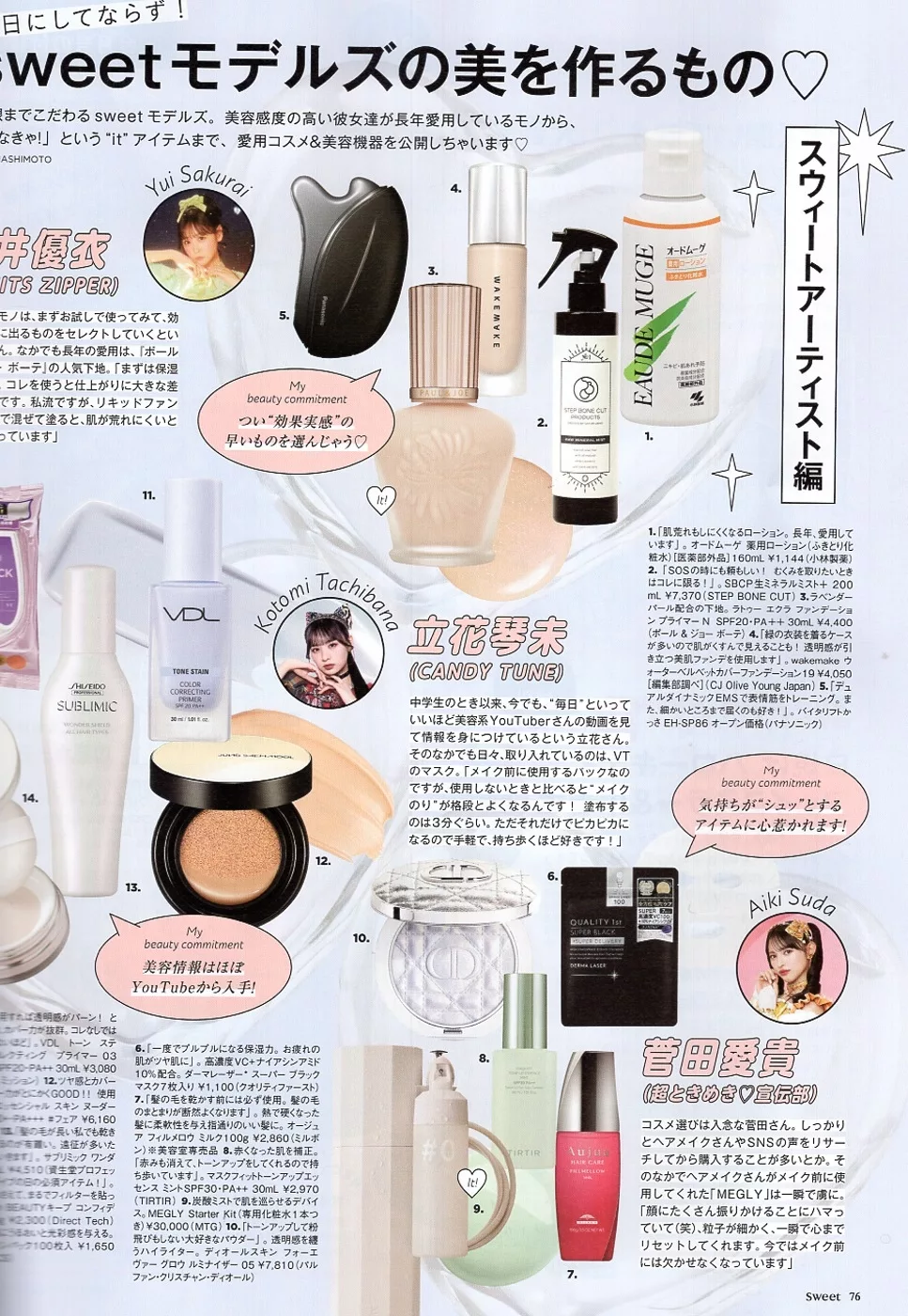 sweet模特兒美容愛用品