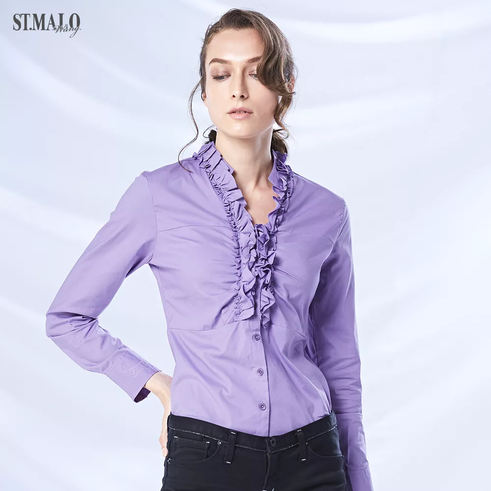 【ST.MALO】美國Supima棉禾穗襯衫-1338WS-XL羅蘭紫