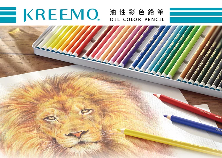 博客來 雄獅 Kreemo 專業油性彩色鉛筆鐵盒裝 36色