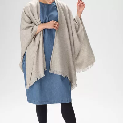 [MUJI無印良品]氂牛毛羊毛大判多用途披肩淡棕