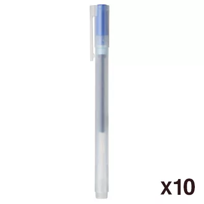 [MUJI無印良品]自由換芯附蓋膠墨筆/藍0.38mm/10入
