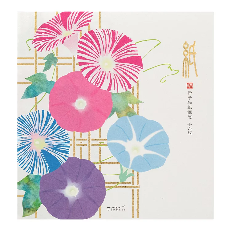 博客來 Midori Japanworks日本名藝系列 夏季 便箋 金箔牽牛花