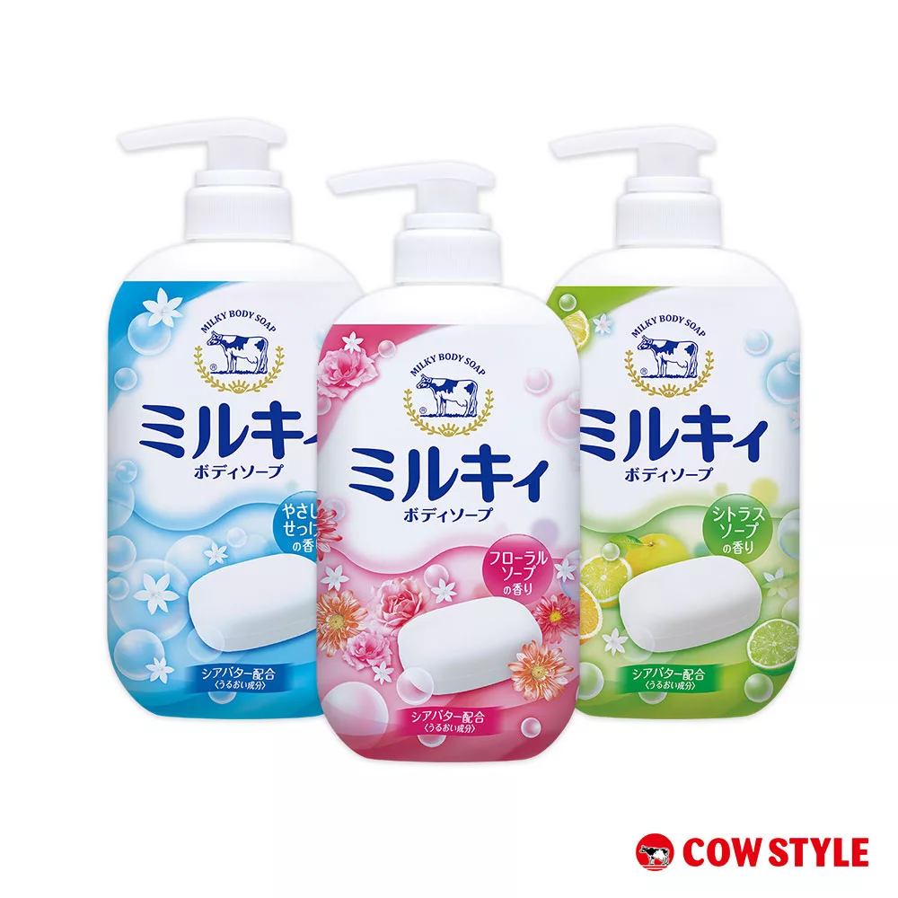 【日本牛乳石鹼】牛乳精華沐浴乳500ml(玫瑰花香/柚子果香/清新皂香) 玫瑰花香