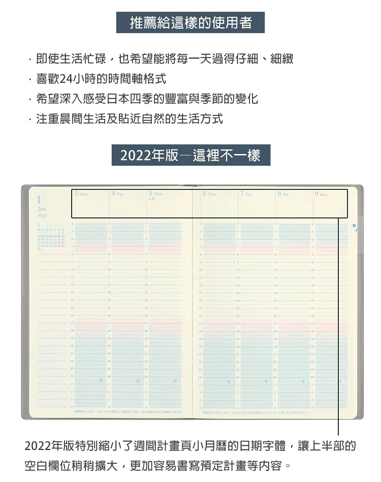 博客來 Midori 22 Day Length一日之長手帳 B6 藍