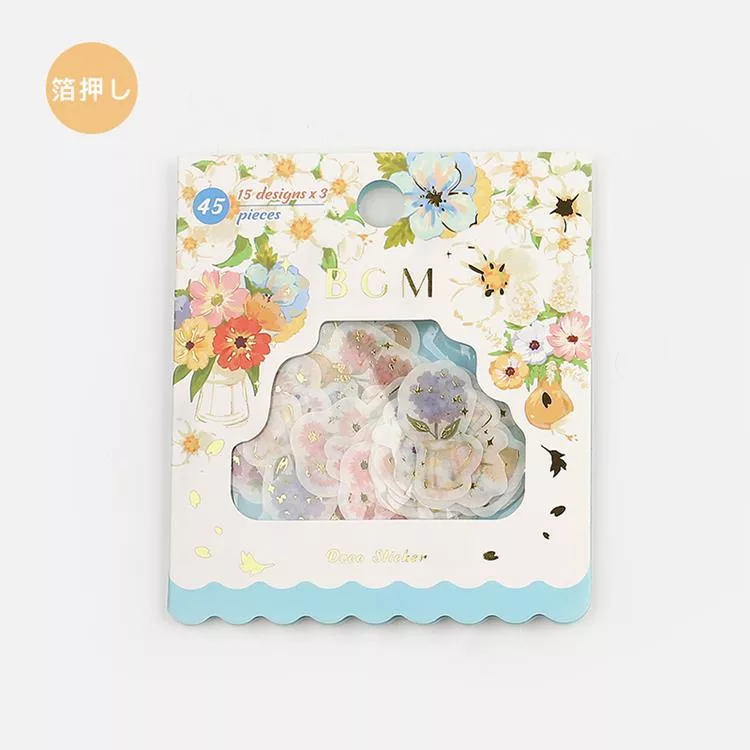 博客來 Bgm 散裝金箔和紙貼紙包 花與花瓶