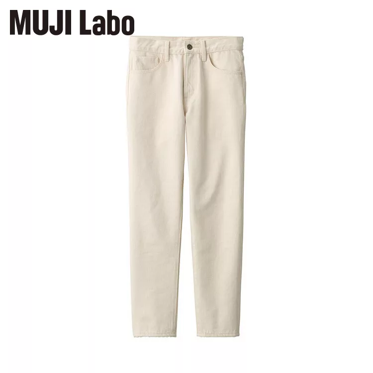 【MUJI 無印良品】日本丹寧素材錐形褲27吋 原色