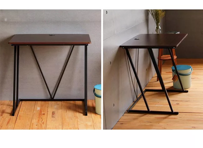 博客來 Peachy Life 簡約z字造型電腦桌 工作桌 80x60x75cm 2色可選 胡桃