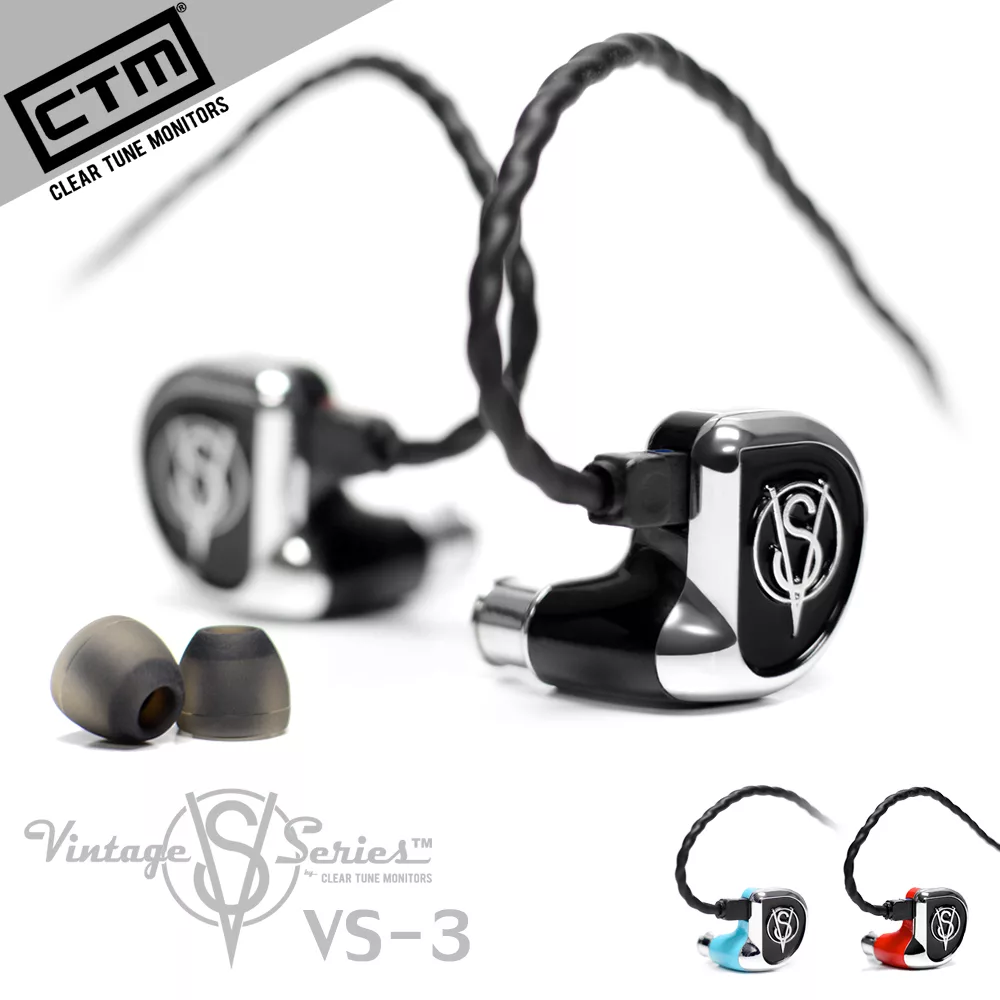 CTM Vintage系列 VS-3 高解析三動鐵單元可換線繞耳式入耳耳機爵士黑