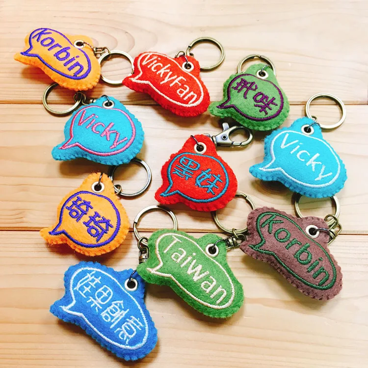 博客來 Wawu 客製化商品 不織布對話框刺繡字吊飾 含運費 隨機配色購買區