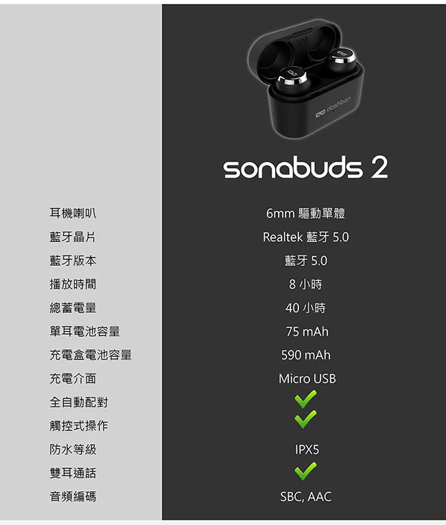 Dashbon SonaBuds 2 - 詳情3