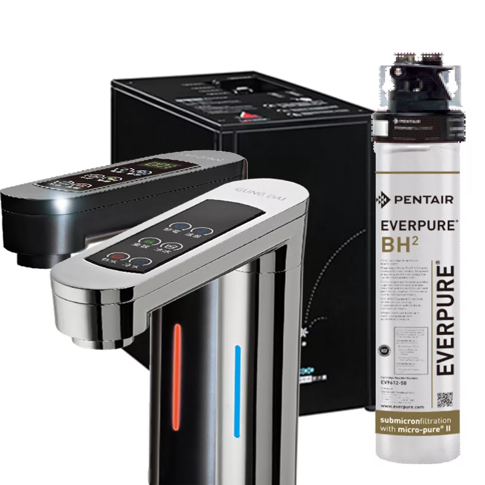 宮黛GD-800觸控式櫥下型三溫飲水機科技銀/時尚黑