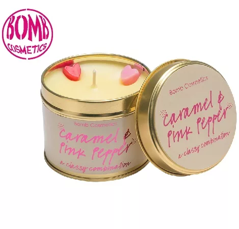 【Bomb Cosmetics】Caramel and Pink Pepper 焦糖粉紅胡椒鐵罐香氛蠟燭