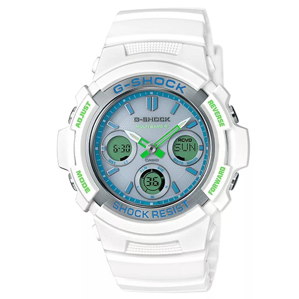 CASIO G-SHOCK 萊姆小子飆速時尚運動錶-AWG-M100SWG-7ADR