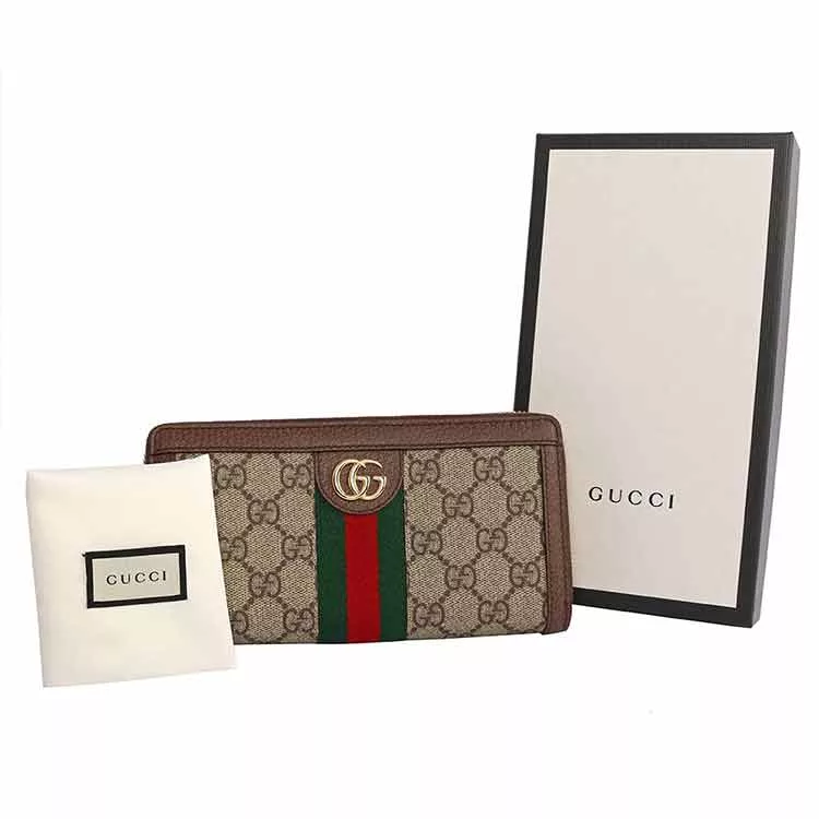博客來 Gucci Gg Supreme Ophidia ㄇ型拉鍊長夾 綠紅
