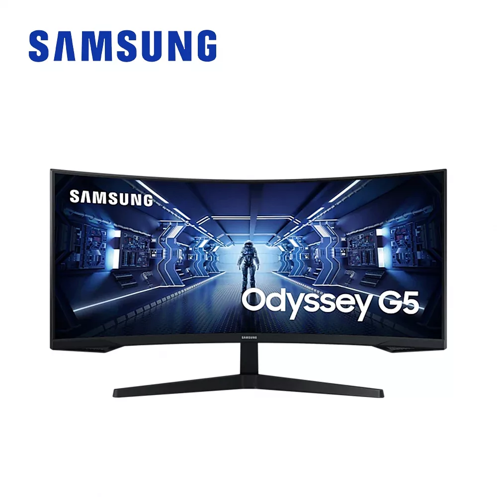 ★限時優惠 SAMSUNG 34吋 Odyssey G5 1000R 曲面電競顯示器 C34G55TWWC 黑