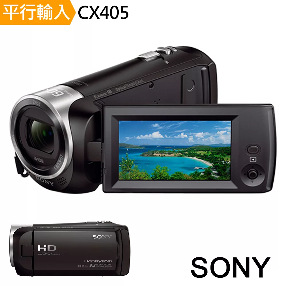 SONY數位攝影機HDR-CX405 (中文平輸)-送大吹球清潔組+硬式保護貼