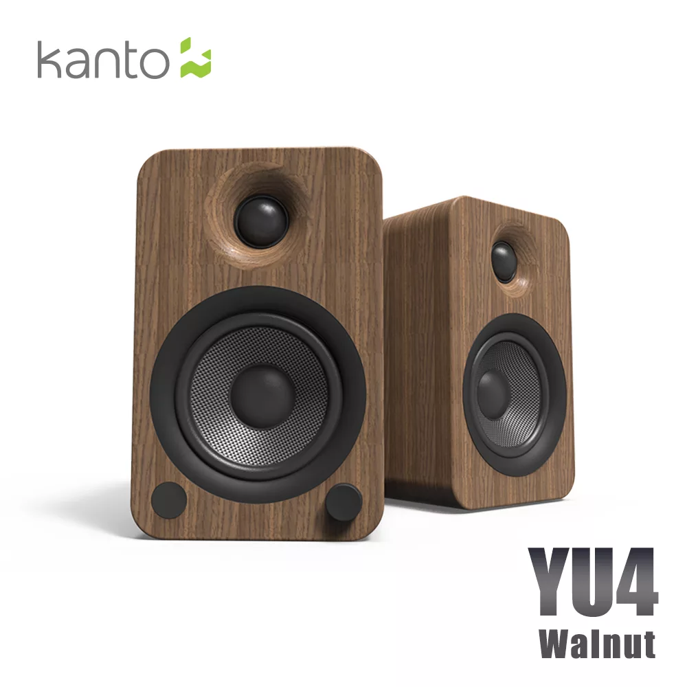 Kanto YU4 藍牙立體聲書架喇叭- 胡桃木款