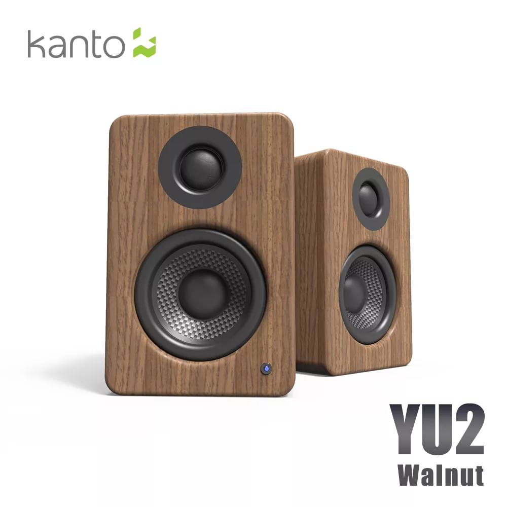 Kanto YU2 立體聲書架喇叭- 胡桃木紋款