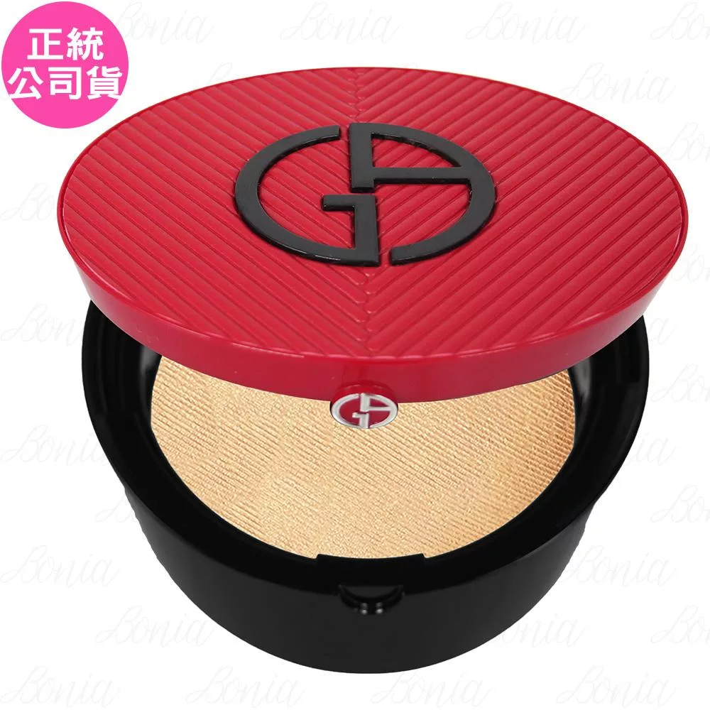 GIORGIO ARMANI 完美絲絨持久氣墊粉餅(15g)+完美絲絨持久氣墊粉盒(斜紋紅)(公司貨) #3 #3