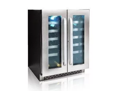 限期送紅酒保冷袋  DIVIN DV-525DS 40瓶 雙門雙溫葡萄酒櫃 可獨立或嵌入擺放