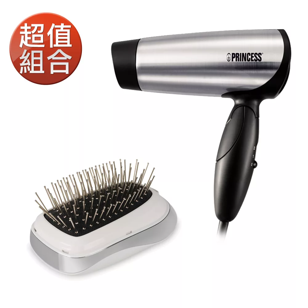 【超值組】荷蘭公主電動按摩梳+雙壓吹風機(529432+505104)