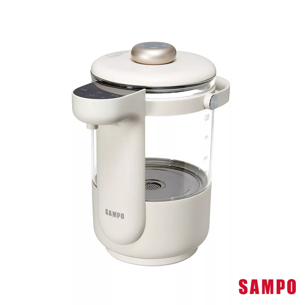 SAMPO聲寶 2L智能溫控玻璃電熱壺 KP-PA20GM 白