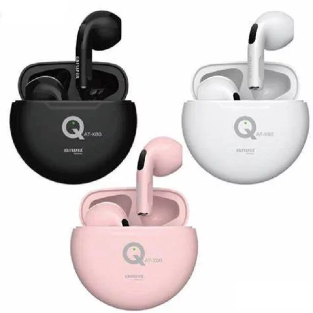 愛華 AIWA 真無線藍牙耳機 AT-X80Q 粉