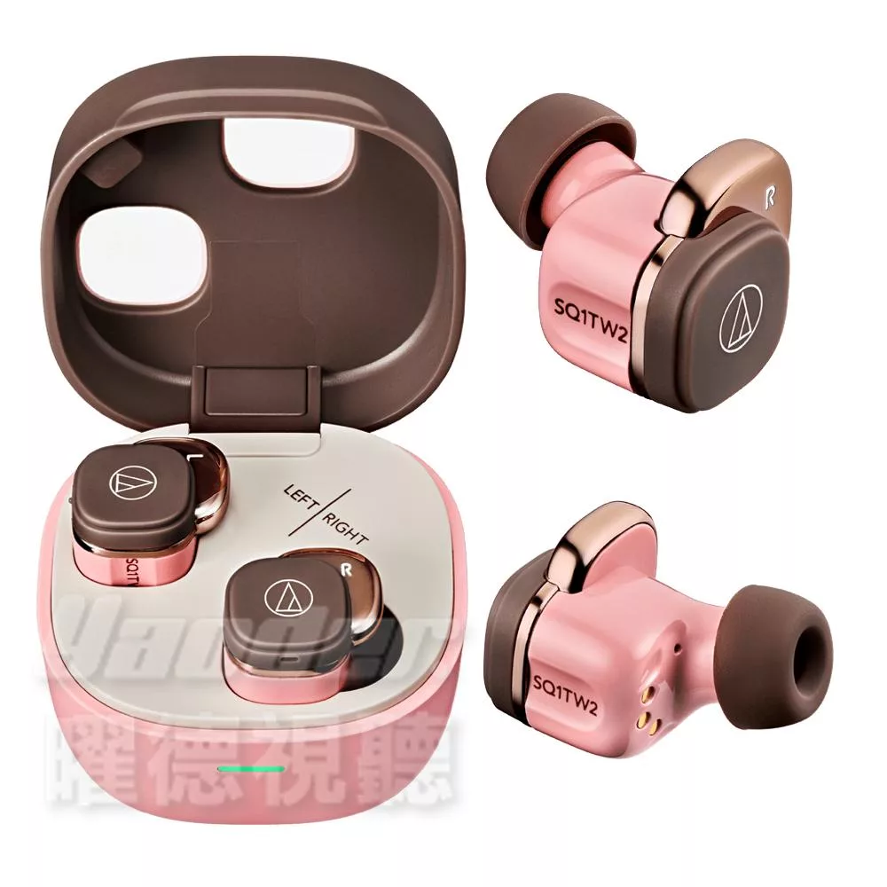 鐵三角 ATH-SQ1TW2 低延遲真無線耳機 粉咖啡