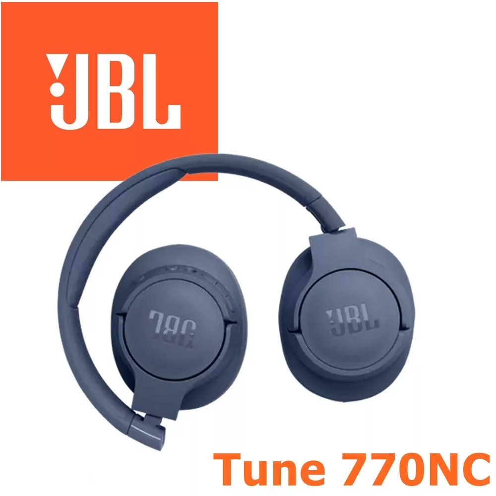 JBL Tune 770NC 主動降噪真無線藍牙耳罩式耳機 4色 支援快充 專屬APP Pure Bass Sound 4色 公司貨保固一年 藍色