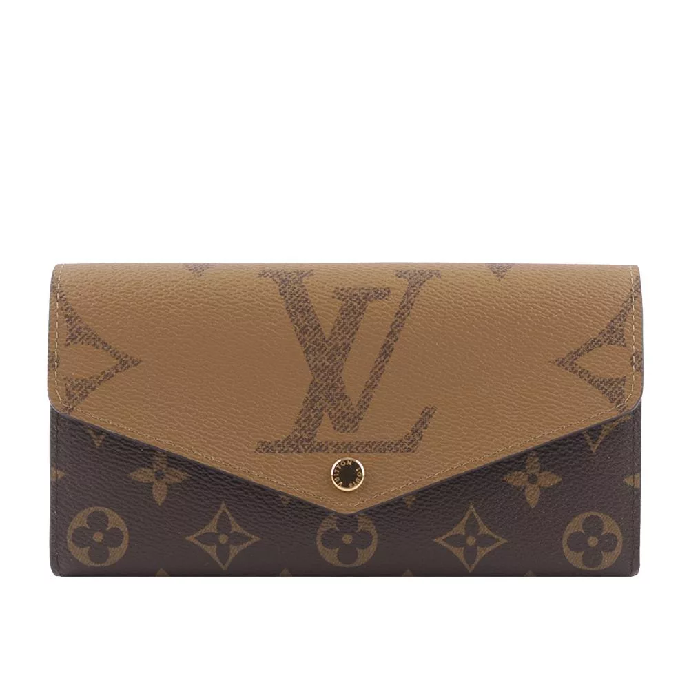 LV Monogram Sarah 雙色帆布發財長夾 M80726 (棕色)