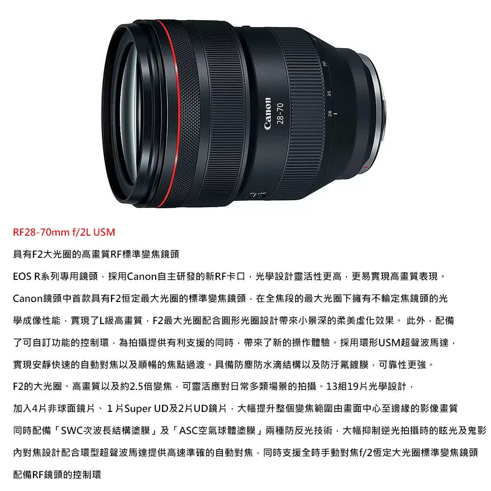 Canon佳能 RF 28-70mm f/2L USM - 詳情1